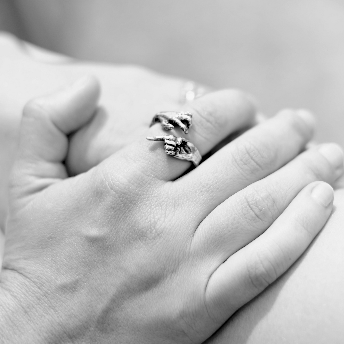 Hands Ring in Sterling Silver